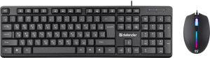 Клавиатура + мышь Defender Triumph C-991 клав:черный мышь:черный/красный USB Multimedia (45991)