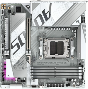 Материнская плата Gigabyte B850M AORUS ELITE WIFI6E SocketAM5 AMD B850 mATX AC`97 8ch(7.1) 2.5Gg RAID+DP