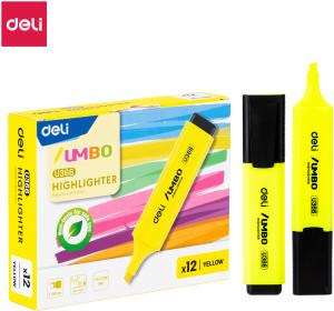 Текстовыделитель Deli EU366-YL Jumbo скошенный пиш. наконечник 1-5мм желтый