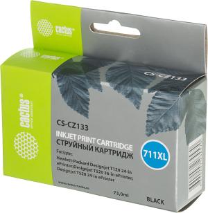 Картридж струйный Cactus CS-CZ133 №711 черный пигментный (73мл) для HP DJ T120/T520/530