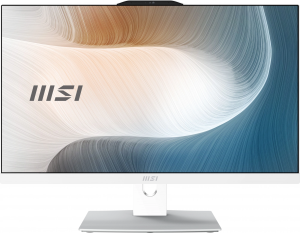 Моноблок MSI Modern AM242P 1M-1022XRU 23.8" Full HD Core 5 120U (1.4) 16Gb SSD512Gb Graphics без ОС GbitEth WiFi BT 120W клавиатура мышь Cam белый 1920x1080