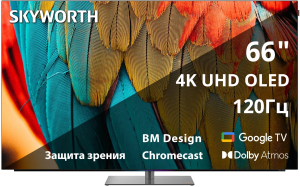 Телевизор OLED Skyworth 65" 65SXF9850 BM Series Frameless черный/черный 4K Ultra HD 120Hz DVB-T DVB-T2 DVB-C DVB-S DVB-S2 USB WiFi Smart TV