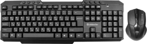 Клавиатура + мышь Defender Jakarta C-805 клав:черный мышь:черный USB беспроводная Multimedia (45804)