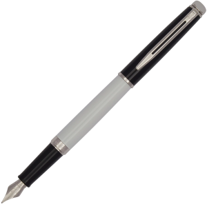 Ручка перьев. Waterman Hemisphere Colour Blocking (2202843) черн/белый F сталь нержавеющая подар.кор.