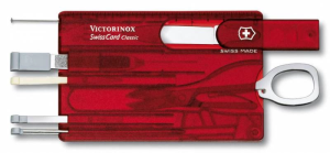 Швейцарская карта Victorinox SwissCard Classic (0.7100.T) красный полупрозрачный коробка подарочная