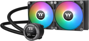 Система водяного охлаждения Thermaltake TH240 V2 Ultra ARGB Soc-AM5/AM4/1200/1700/1851 черный 4-pin 25.8dB Al+Cu LCD Ret (CL-W383-PL12SW-A)