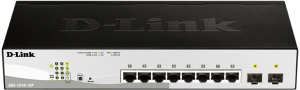 Коммутатор D-Link DGS-1210-10P DGS-1210-10P/FL2A (L2+) 8x1Гбит/с 2xКомбо(1000BASE-T/SFP) 8PoE 8PoE+ 65W управляемый