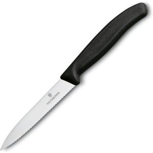 Нож кухонный Victorinox Swiss Classic (6.7733) стальной для чистки овощей и фруктов лезв.100мм серрейт. заточка черный