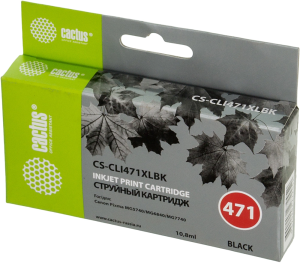 Картридж струйный Cactus CS-CLI471XLBK CLI-471XL BK фото черный (10.8мл) для Canon TS5040/MG5740/MG6840/MG7740
