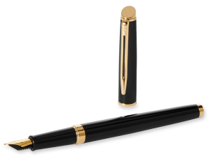 Ручка перьев. Waterman Hemisphere (CWS0920710) Matte Black GT F сталь нержавеющая подар.кор.