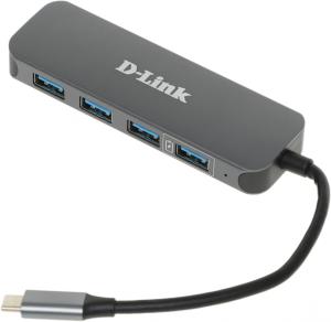 Разветвитель USB-C D-Link DUB-2340 4порт. черный (DUB-2340/A1A)