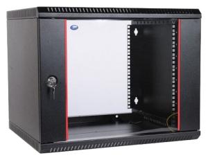 Шкаф коммутационный ЦМО ШРН-Эконом (ШРН-Э-9.350-9005) настенный 9U 600x350мм пер.дв.стекл 85кг черный 300мм 13.86кг 180град. 476мм сталь