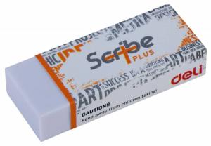 Ластик Deli EH00410 Scribe Plus 60x24x12мм белый индивидуальная картонная упаковка