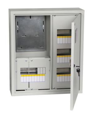 Щит распределительный IEK MKM32-N-24-31-ZO TITAN ЩУРн-3/24зо-1 36 УХЛ3 навесной 480мм 165мм 560мм 24мод. металл IP31 серый с возможностью установки счетчика (упак.:1шт)