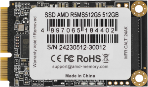 Накопитель SSD AMD SATA 512GB R5MS512G5 Radeon R5 mSATA