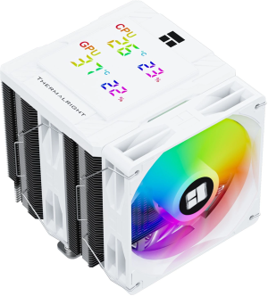 Устройство охлаждения(кулер) Thermalright Peerless Assassin 120 Digital ARGB Soc-AM5/AM4/1200/1700/1851 белый 4-pin 25.6dB Al+Cu LCD Ret (PA120-DIGITAL-WH-ARGB)