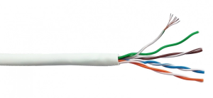 Кабель информационный Lanmaster LAN-5EUTP-LSZH-WH кат.5E UTP 4 пары 24AWG LSZH внутренний 305м белый