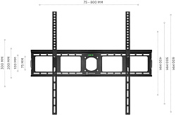 Кронштейн для телевизора Onkron UF4 черный 55"-100" макс.75кг настенный фиксированный