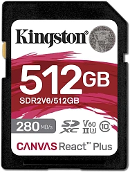 Флеш карта SDXC 512GB Kingston SDR2V6/512GB Canvas React Plus w/o adapter