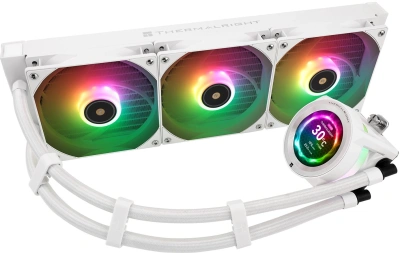 Система водяного охлаждения Thermalright Core Vision 360 ARGB Soc-AM5/AM4/1200/1700/1851 белый 4-pin 27.7dB Al LCD Ret (C-VISION-360-WH-ARGB)