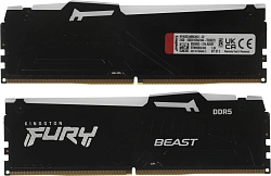 Память DDR5 2x16GB 6800MHz Kingston KF568C34BBEAK2-32 Fury Beast RGB RTL Gaming PC5-54400 CL34 DIMM 288-pin 1.4В kit single rank с радиатором Ret