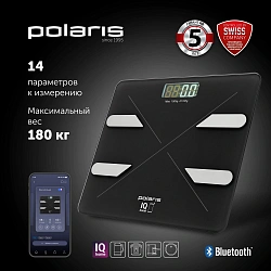Весы напольные электронные Polaris PWS 1898 IQ Home макс.180кг черный
