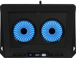 Подставка для ноутбука Digma D-NCP170-2x110RGB 18" 400x288x45мм 52дБ 2xUSB 2x 110ммFAN 1250г Fan-control металл/пластик черный