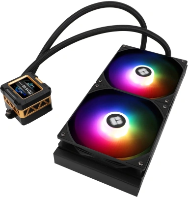 Система водяного охлаждения Thermalright Frozen Warframe 280 ARGB Soc-AM5/AM4/1200/1700/1851 черный 4-pin 29.8dB Al LCD Ret (F-WFRAME-280-BL-ARGB)
