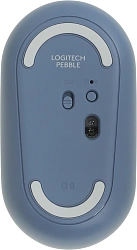 Мышь Logitech Pebble M350 синий оптическая 1000dpi silent беспров. BT/Radio USB для ноутбука 3but (910-006655)