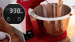Кухонная машина Bosch Mum5 MUM5X планетар.вращ. 1000Вт красный/серый