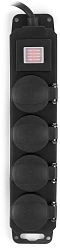 Сетевой фильтр Buro 400MDP-3-B 3м (4 розетки) черный (коробка)