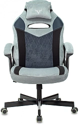 Кресло игровое Zombie VIKING 6 KNIGHT Fabric голубой с подголов. крестов. металл