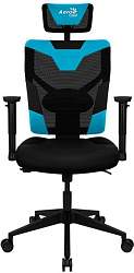 Кресло игровое Aerocool Guardian черный/голубой сиденье черный экокожа/сетка с подголов. крестов. нейлон