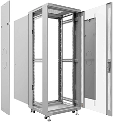 Шкаф коммутационный Cabeus (SH-05C-18U60/80) напольный 18U 600x800мм пер.дв.стекл металл 800кг серый 700мм 988мм IP20 сталь