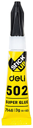 Клей универсальный Deli Super E7146 3гр прозрачный блистер