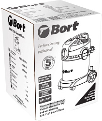 Строительный пылесос Bort BAX-1520-Smart Clean 1400Вт (уборка: сухая/влажная) серый