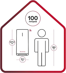 Водонагреватель Ariston Velis Lux Inox PW ABSE WIFI 100 2.5кВт 100л электрический настенный/серый