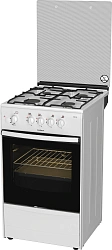 Плита Газовая Darina 1B GM 341 107 W белый/черный (стеклянная крышка) реш.сталь