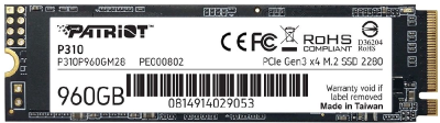 Накопитель SSD Patriot PCIe 3.0 x4 960GB P310P960GM28 P310 M.2 2280