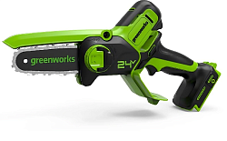 Цепная пила Greenworks G24MCS10 аккум. 200Вт дл.шины:4"(10cm) (2008207)