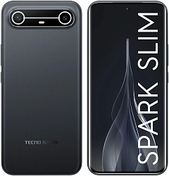 Смартфон Tecno Spark Slim 256Gb 8Gb черный моноблок 3G 4G 2Sim 6.78" 1224x2720 Android 15 50Mpix 802.11 a/b/g/n/ac/ax NFC GPS GSM900/1800 Protect FM
