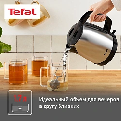 Чайник электрический Tefal Good Value KI150D30 1.7л. 2400Вт черный корпус: металл/пластик (7211001458)