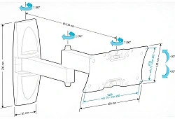 Кронштейн для телевизора Holder LCDS-5064 белый 10"-32" макс.30кг настенный поворотно-выдвижной и наклонный