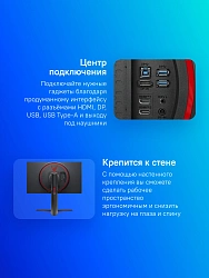 Монитор LG 27" UltraGear 27GP95RP-B черный IPS LED 1ms 16:9 HDMI матовая HAS 400cd 178гр/178гр 3840x2160 144Hz G-Sync FreeSync Premium Pro DP 4K USB 7.4кг