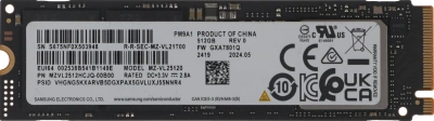Накопитель SSD Samsung PCIe 4.0 x4 512GB MZVL2512HCJQ-00B00 PM9A1 M.2 2280 OEM