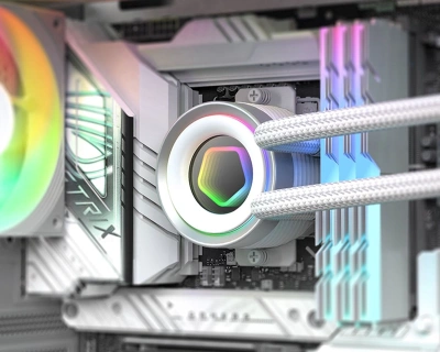 Система водяного охлаждения ID-Cooling FX240 Inf ARGB Soc-AM5/AM4/1200/1700/1851 белый 4-pin 27.2dB Al+Cu 300W Ret (FX240 INF WHITE)