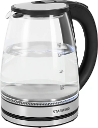 Чайник электрический Starwind SKG2114 2л. 1800Вт черный/прозрачный корпус: стекло