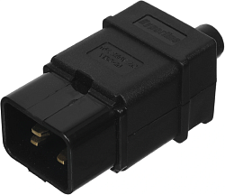 Вилка Hyperline CON-IEC320C20 (упак.:1шт) 1м черный