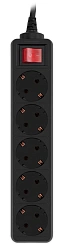 Сетевой фильтр PC Pet AP01006-5-B 5м (5 розеток) черный (пакет ПЭ)