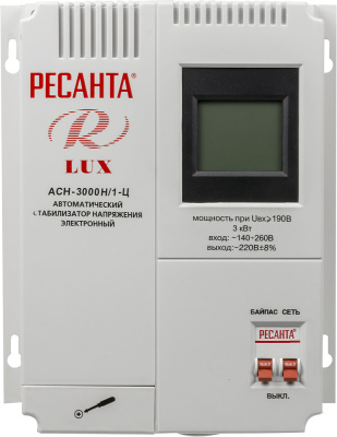 Стабилизатор напряжения Ресанта АСН-3000Н/1-Ц 3кВА однофазный серый (63/6/21)